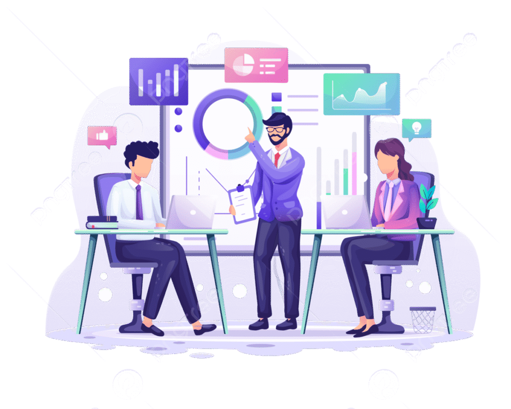 Visualização abstrata de dados de pessoas em um ambiente corporativo moderno, representando análises de clima, engajamento e feedback organizacional.