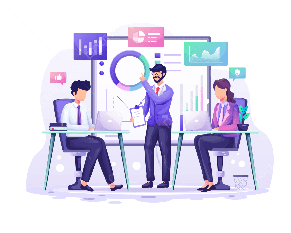 Visualização abstrata de dados de pessoas em um ambiente corporativo moderno, representando análises de clima, engajamento e feedback organizacional.