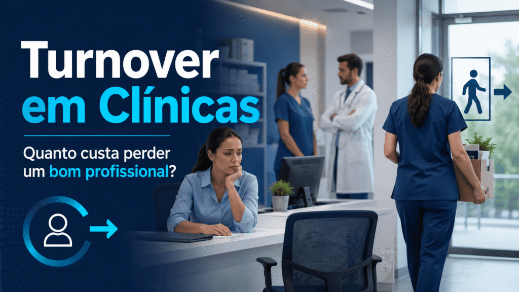 Profissional de clínica deixando a equipe, representando turnover e perda de talentos em clínicas.